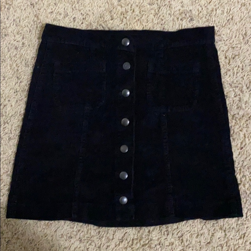 Black Brandy Melville Button-Up Skirt